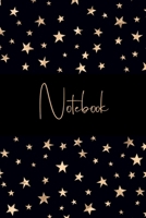 Notebook Stars: Gold and Black College Ruled Journal, Night Sky Design 1686578261 Book Cover