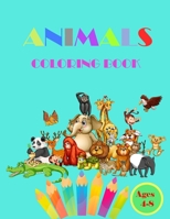 Animals Coloring Book For Kids Ages 4-8: Fun And Easy Coloring Pages Of Animals For Boys Girls Kids B0C2RYF9D9 Book Cover