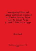 Investigating Ethnic and Gender Identities as Expressed on Wooden Funerary Stelae from the Libyan Period (C. 1069-715 B.C.E.) in Egypt (Bar International) 140730206X Book Cover