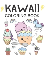 Kawaii Coloring Book: Gifts For Kids 4-8 - Includes Over 30 Cute Illustrations Of Unicorns, Cupcakes, Ice-cream, Animals, Chibi Characters And More B08HTM7TK1 Book Cover