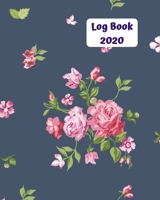 Log Book 2020: Low content book publishers log book. List date made, isbn, title, interior source and imprint used. Perfect to organize and track books published. Navy with pink roses 1675720460 Book Cover