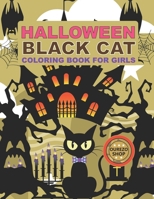 Halloween Black cat Coloring Book For Girls B0CK3M5GJ2 Book Cover