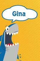 Gina: Personalized Shark Isometric DOT Paper notebook for Kids 120 pages 6"x9" 1797029460 Book Cover