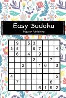 Easy Sudoku: Sudoku Puzzle Game For Beginers With flower and leaf seamless pattern cover 1793111979 Book Cover