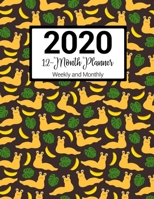2020 12-Month Planner Weekly and Monthly: Banana Slug Pattern With Daily Goals and Meal Planner 1700064762 Book Cover