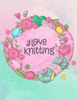 Knitting Graph Paper Notebook: I love Knitting Knitter's Projects Blank Pattern Book Floral Watercolor Design Flower Cover 1706247613 Book Cover