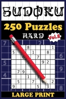 250 Hard Sudoku Puzzles with solutions: Volume 8 B09SBNJXDQ Book Cover