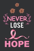 Never Lose Hope: Breast Cancer Notebook Journal, Pink Journal Notebook for Breast Cancer Survivors, Fighters, and Those Who Love Them 1699074089 Book Cover