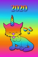 2020: Chat licorne arc-en-ciel - Agenda - Planificateur Hebdomadaire et Mensuel - Agenda semainier 2020 - Calendrier des semaines 2020 - 20 pages Adresses - 12 pages relev� de temps 1692490389 Book Cover