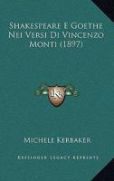 Shakespeare E Goethe Nei Versi Di Vincenzo Monti (1897) 1160253358 Book Cover