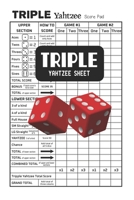 Triple Yahtzee Sheet: Triple Yahtzee Score Pads - Small Size 6" x 9" 1698032072 Book Cover