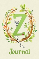 Cute Woodland Critter Journal with Initial: Cute Woodland Raccoon Journal with Green Initial 'Z' 1695710460 Book Cover