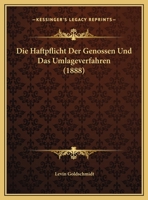 Die Haftpflicht Der Genossen Und Das Umlageverfahren 3662323877 Book Cover