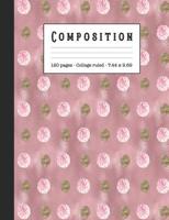 Composition: Wide ruled education composition notebook for school and college students and teachers - Rose pink and gold spot contemporary graphic cover art design 108033856X Book Cover
