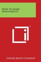 How to Make Investments 076616120X Book Cover