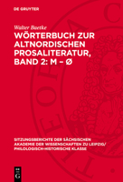 Wörterbuch Zur Altnordischen Prosaliteratur, Band 2: M - Ø 3112700945 Book Cover