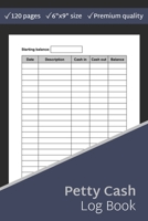 Petty Cash Log Book: Column Payment Tracking Receipt Book 120 Page - 6"x9"(15.2 x 22.9 cm) 1088854931 Book Cover