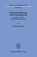 Mietpreisregulierung Und Verfassungsrecht: Insbesondere Zur Frage Eines Gesetzlichen Mietenstopps 3428189019 Book Cover