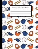 Composition Notebook: Adorable College Ruled School Journal with 100 Pages and a Cool Baseball Pattern Design for Students, Teachers, Adults, Kids or Teens who love writing in 8.5x11 Perfect Christmas 1712101692 Book Cover