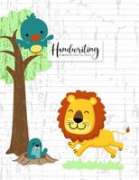 Handwriting Paper Book: Practice Penmanship Notebook Letters & Words with Dashed Center Line Sheets for ABC Kids and Writing Hooked Learn (0.75 inch) 1096712571 Book Cover