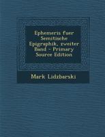 Ephemeris für semitische Epigraphik. 0274758431 Book Cover