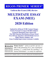 Rigos Primer Series Uniform Bar Exam (UBE) Review Multistate Essay Exam (MEE) 1973744872 Book Cover