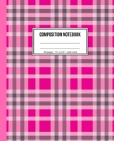 Composition Notebook: Girls Pink Plaid Notebook 1706294840 Book Cover