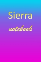 Sierra: Blank Notebook Wide Ruled Lined Paper Notepad Writing Pad Practice Journal Custom Personalized First Name Initial S Blue Purple Gold Taking Class Notes, Homework, Studying School Homeschool &  1670890244 Book Cover