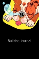 Bulldog Journal: Cute Bull Dog Plain Wide Line Grid Notebook, Gift Journal Daily Planner Diary 6 x 9 inches Blank Lined Gifts Book for Kid 100 Page 1676554009 Book Cover