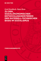 Zu Den Sozialökonomischen Entwicklungskriterien Der Materiell-Technischen Basis Im Sozialismus 3112732901 Book Cover