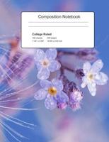 Composition Notebook, College Ruled: Purple Flowers, Floral Design 1080368035 Book Cover