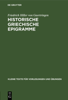 Historische Griechische Epigramme 3111273458 Book Cover