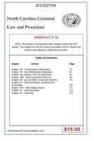 North Carolina Criminal Law and Procedure-Pamphlet 76 1503243613 Book Cover