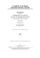 An overview of the federal R&D budget for fiscal year 2006 B084DMPPC1 Book Cover