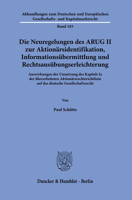 Die Neuregelungen Des Arug II Zur Aktionarsidentifikation, Informationsubermittlung Und Rechtsausubungserleichterung: Auswirkungen Der Umsetzung Des ... Und Kapitalmarktrecht) 3428183606 Book Cover