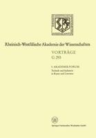 5. Akademie-Forum Technik Und Industrie in Kunst Und Literatur: 312. Sitzung Am 24. Juni 1987 in Dusseldorf 3531072935 Book Cover