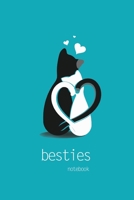 Besties Notebook, Blank Write-in Journal, Dotted Lines, Wide Ruled, Medium (A5) 6 x 9 Inches (Royal Blue) 171438232X Book Cover