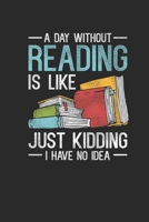 A Day Without Reading: Blank Lined Notebook (6 x 9 - 120 pages) Reader Themed Notebook for Daily Journal, Diary, and Gift 1677159669 Book Cover