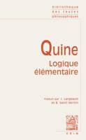 Willard Von Orman Quine: Logique Elementaire 2711617270 Book Cover