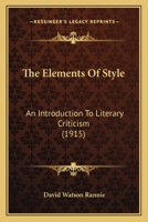 The Elements Of Style 1018290354 Book Cover