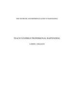 Teach Yourself Professional Bartending: The Textbook and Reference Guide to Bartending 0975368001 Book Cover