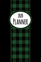 2020 Planner: Compact Sized Green, White, and Black Buffalo Plaid Dated Daily, Weekly, Monthly Planner With Calendar, Goals, To-Do, Gratitude, Habit and Mood Trackers, Affirmations and Holidays 1709772085 Book Cover