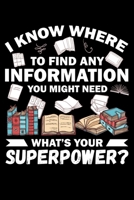 I Know Where To Find Any Information You Might Need What's Your Superpower?: Write Down Everything You Because You Are A Library Assistant And You Love What You Do. Remember Everything You Need To Do. 1696176557 Book Cover