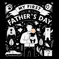 High Contrast Baby Book - Father's Day: My First Fathers Day For Newborn, Babies, Infants High Contrast Baby Book of Family days Black and White Baby 9843564979 Book Cover