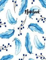 Notebook by a madoo: Blue feather cover and Dot Graph Line Sketch pages, Extra large (8.5 x 11) inches, 110 pages, White paper, Sketch, Draw and Paint 1791624723 Book Cover