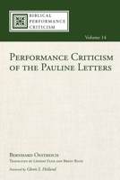 Performance Criticism of the Pauline Letters 1498298311 Book Cover