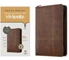 Biblia Ultrafina Ntv de Zíper, Con Filament (Sentipiel, Café Rústico, Índice, Letra Roja) B0GQNY36R1 Book Cover