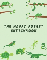 The Happy Forest Sketchbook: An African forest with reptiles themed sketchbook for kids 1673642470 Book Cover