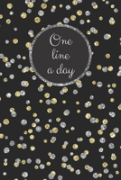 One Line A Day: Elegant Gold And Silver Glitter Journal Five-Year Memory Book, Diary, Notebook 6x9, 110 Lined Blank Pages 107997766X Book Cover