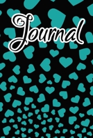 Journal: Turquoise Blue Falling Hearts 1657931951 Book Cover
